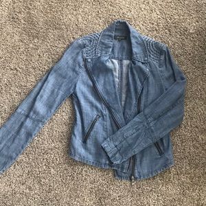 NWOT Chambray/Denim Moto Jacket